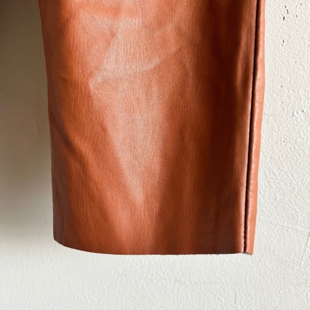 Free People Brown High-Waist Faux Leather Paperbag Pants - Picture 11 of 14